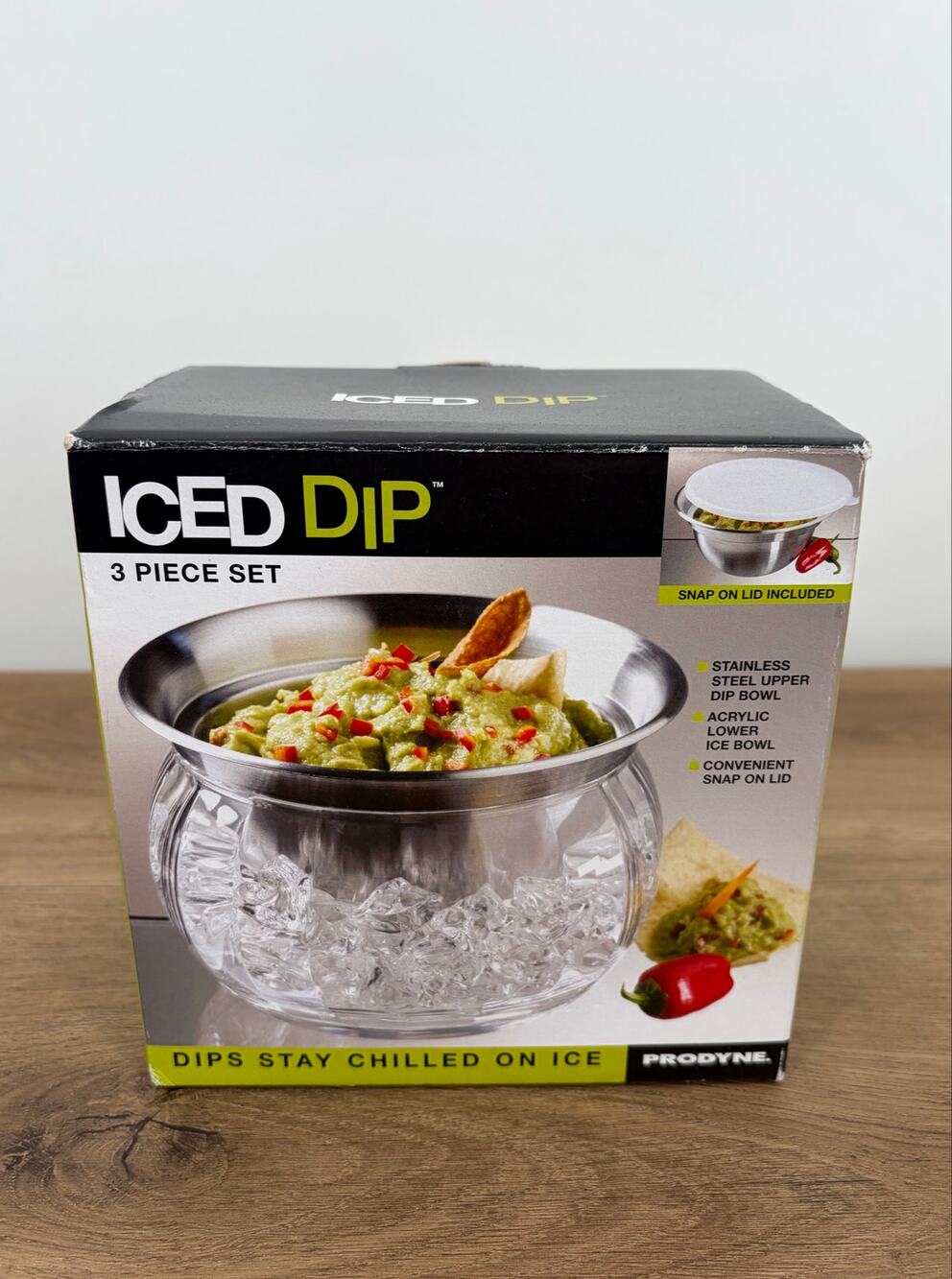 Prodyne Iced Dip 3 Piece Chilled Serving Bowl Set